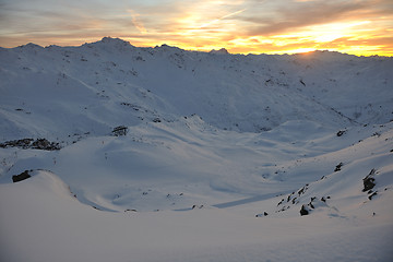 Image showing mountain snow sunset