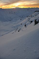 Image showing mountain snow sunset