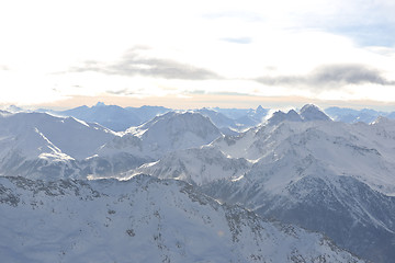 Image showing mountain snow sunset