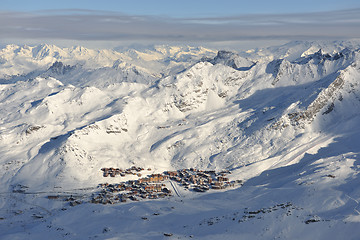 Image showing mountain snow sunset