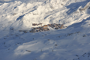 Image showing mountain snow sunset