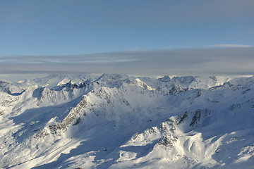 Image showing mountain snow sunset