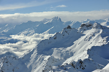 Image showing mountain snow sunset