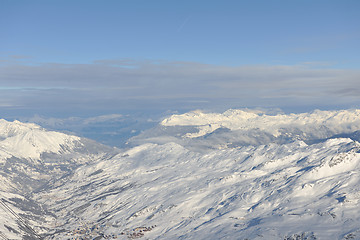 Image showing mountain snow sunset