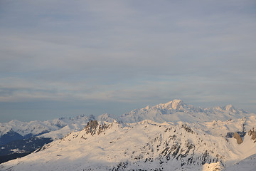 Image showing mountain snow sunset