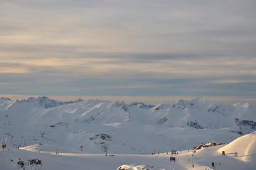 Image showing mountain snow sunset