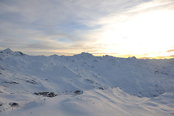 Image showing mountain snow sunset