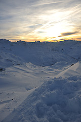 Image showing mountain snow sunset