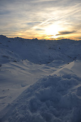 Image showing mountain snow sunset