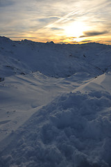 Image showing mountain snow sunset