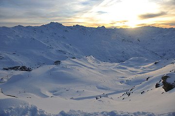 Image showing mountain snow sunset