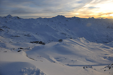 Image showing mountain snow sunset