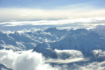 Image showing mountain snow sunset