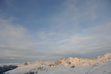 Image showing mountain snow sunset