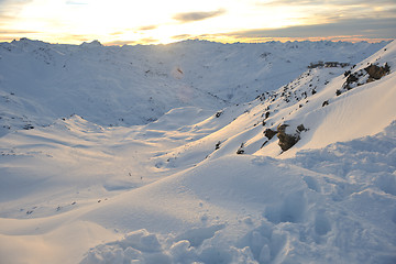 Image showing mountain snow sunset