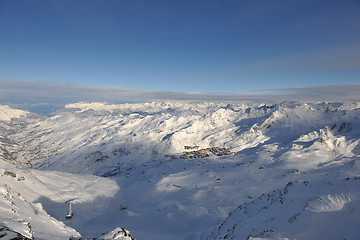 Image showing mountain snow sunset