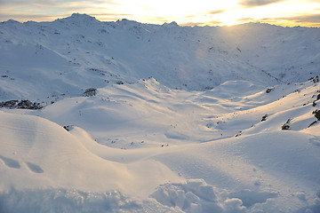 Image showing mountain snow sunset