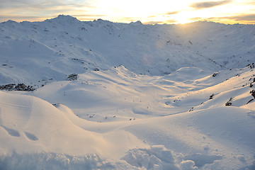 Image showing mountain snow sunset