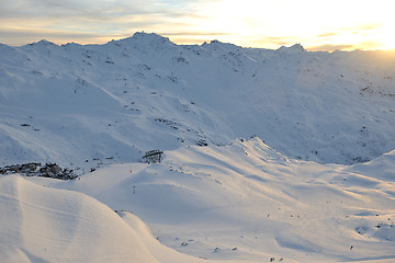Image showing mountain snow sunset