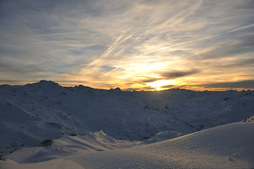 Image showing mountain snow sunset