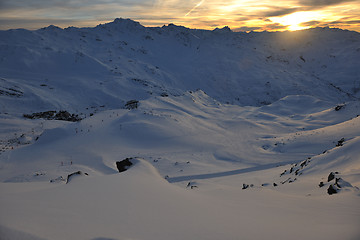 Image showing mountain snow sunset