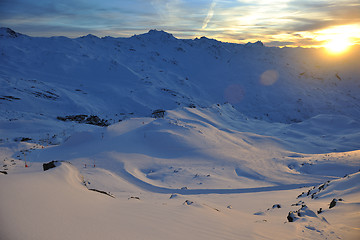 Image showing mountain snow sunset