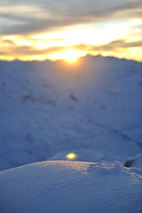 Image showing mountain snow sunset