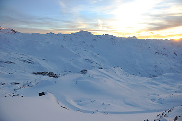 Image showing mountain snow sunset