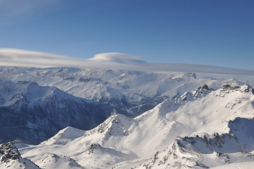 Image showing mountain snow sunset