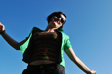 Image showing woman fashion jump