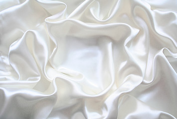 Image showing Smooth elegant white silk can use as wedding background