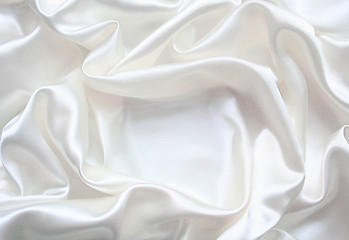 Image showing Smooth elegant white silk can use as wedding background