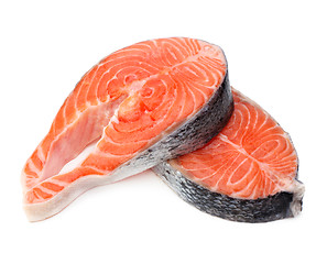 Image showing raw fillet of fresh salmon fish 