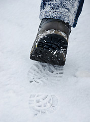 Image showing footprint in the snow