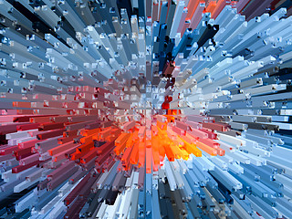 Image showing Fiery and blue background with strips
