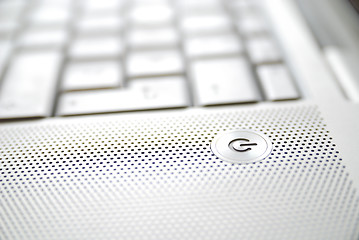 Image showing Close-up of a silver laptop