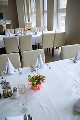 Image showing table setting in the restaurant