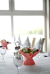 Image showing table setting in the restaurant