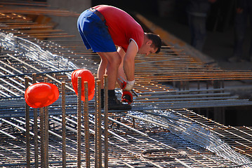 Image showing busy construction worker