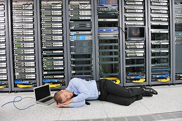 Image showing system fail situation in network server room