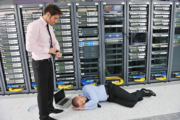 Image showing system fail situation in network server room