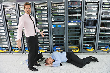 Image showing system fail situation in network server room