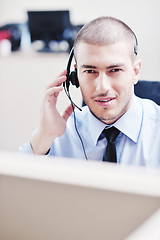 Image showing businessman with a headset