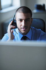 Image showing businessman with a headset