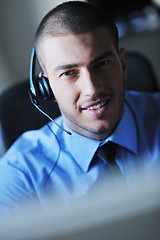 Image showing businessman with a headset