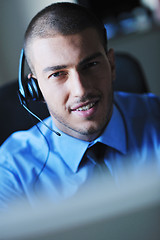 Image showing businessman with a headset