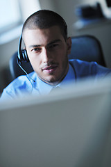 Image showing businessman with a headset