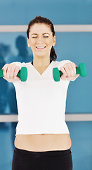 Image showing woman fitness workout with weights