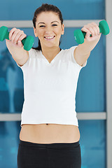 Image showing woman fitness workout with weights