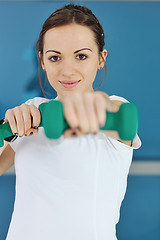 Image showing woman fitness workout with weights